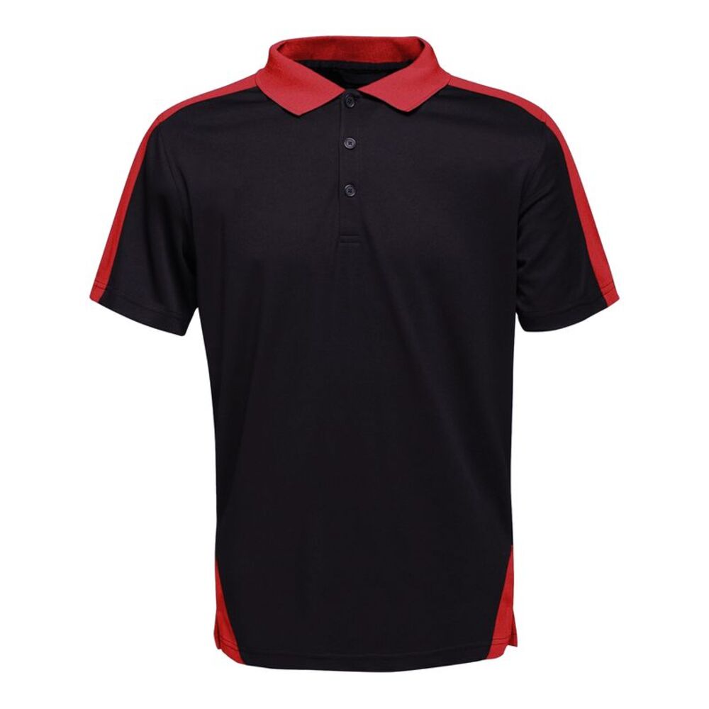 Regatta Contrast Coolweave Pique Polo Shirt / Black/Classic Red